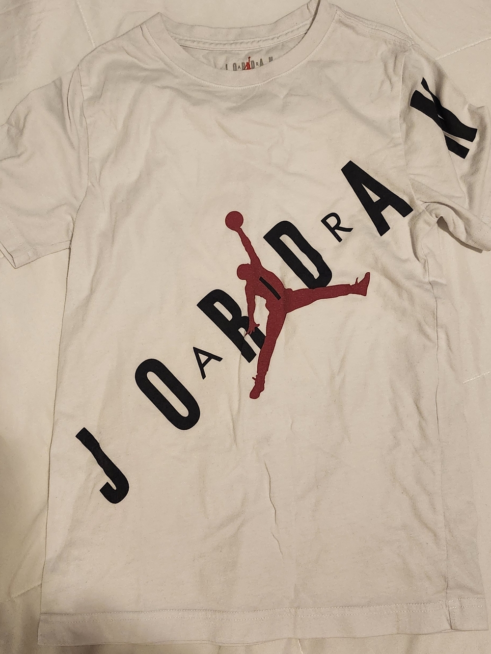 Jordan White Tee with Red Jumpman and Black Logo